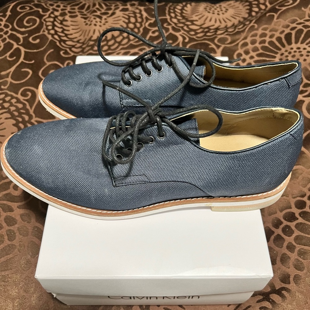 Men’s Calvin Klein Adeso Lace Up Dress Loafers, Size 9.5
